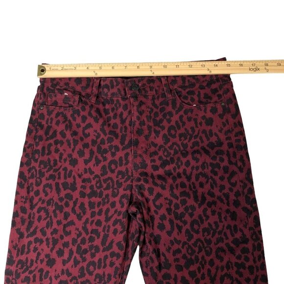 Social Standard by Sanctuary NWT Red Cheetah Mid Rise Ankle Skinny Pants Size 8 - Picture 7 of 12